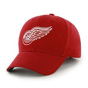 Red Detroit Wings Embroidered Baseball Cap